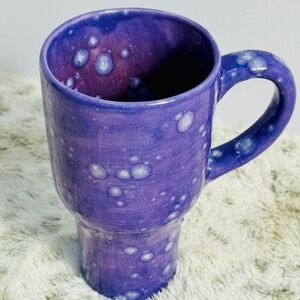 Purple Ceramic Mug Coffee Tea‎ Cup Unique Y2K 1990's vibes Design Tall Drinkware